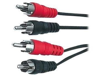 PremiumCord KJACKCMM2-5, 2 x RCA, Hankjønn, 2 x RCA, Hankjønn, 5 m, Sort, Rød