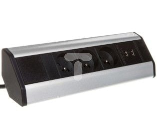 Huonekalupistorasia 3x250V AC 2xUSB-laturilla ja 1,8m kaapelilla OR-AE-1360