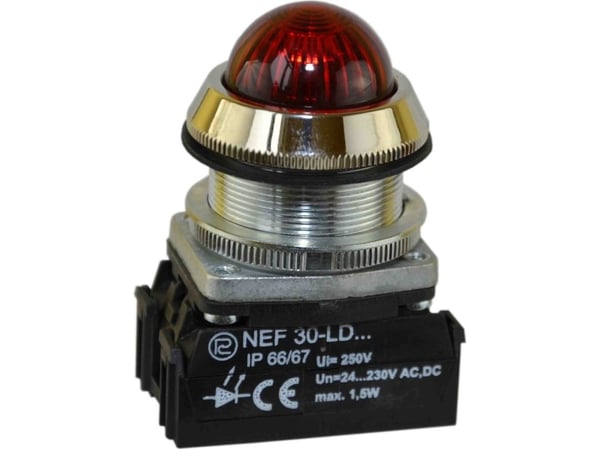 Promet signallampa 30 mm röd 24-230V AC/DC (W0-LDU1-NEF30LDS C)