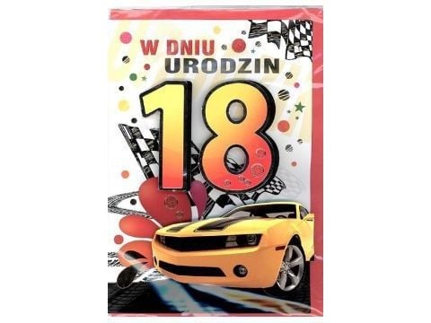 Panorama gratulasjonskort 18 år 3D nr. 001 + konvolutt