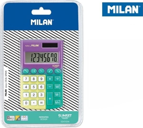 Milan lommeregner Kalkulator 8-cifret Milan lommeregner Kalkulator 8-cifret