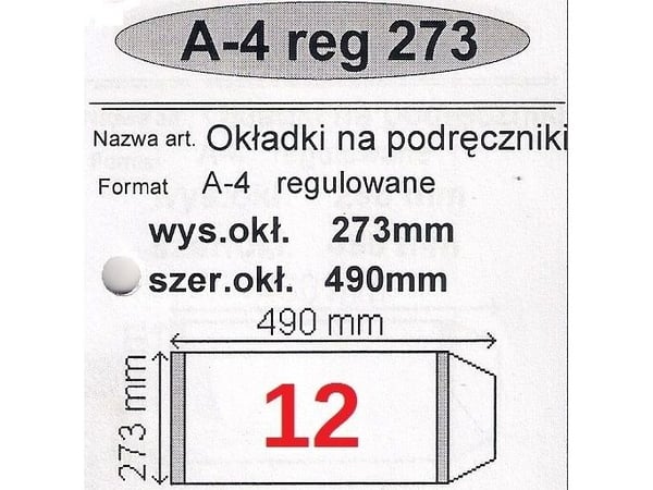 Narnia A4 SÄÄNNÖLLISET SIDONTAKIRJAT nro.12 - 273mm PAKKAUS 25 PAKKAUSTA
