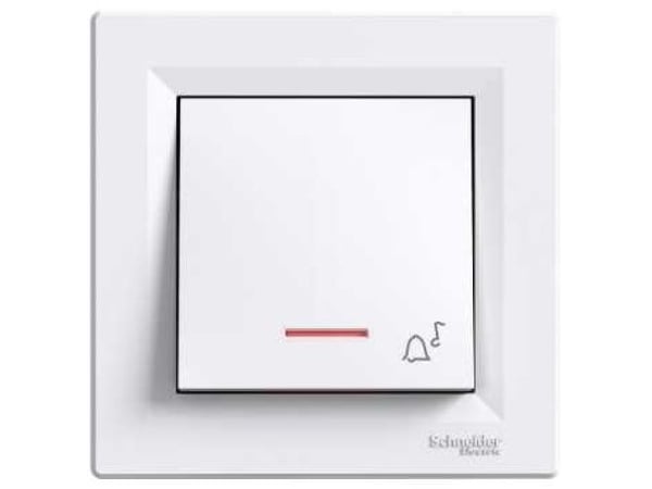 Schneider Electric Kello painike Asfora valaistu valkoinen (EPH1700321)