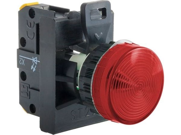 Spamel signallampa 22 mm röd (ST22-LC-230-LEDAC)
