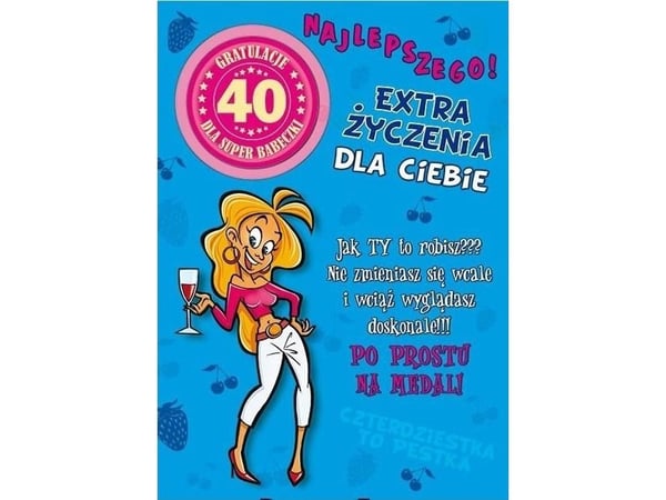 Stamp Karnet Party dekaler B6+ kuvert Födelsedag 40 wz07