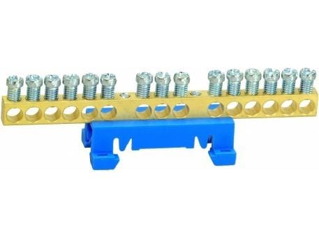 Simet-liitäntäliitin TS35, nolla N, 15-napainen, 15x16mm2 870N/15 sininen (89814003)