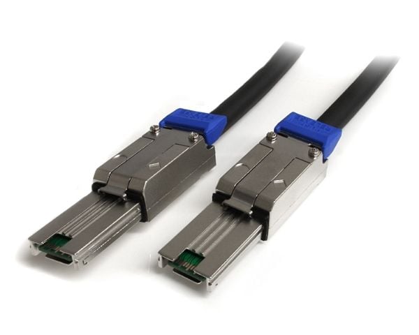 StarTech.com 2m ulkoinen Mini-SAS-kaapeli - Serial Attached SCSI SFF-8088 - SFF-8088 - 2x SFF-8088 (M) - 2 metriä, musta (ISAS88882) - SAS ulkoinen...