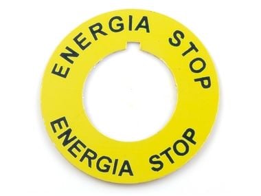 Spamel pyöreä tarra 42mm ENERGY STOP keltainen ST22-4509P02