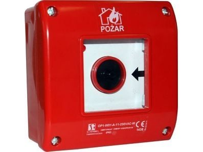 Spamel trykknapp for PPOZ utenpåliggende 2Z 1R rød (OP1-W01-B21)