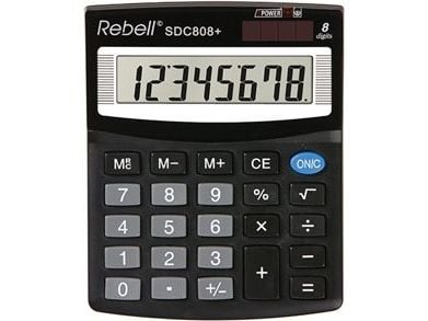Rebell SDC 408, Desktop, Grunnleggende, 8 sifre, 1 linjer, Batteri/Solcelle, Svart