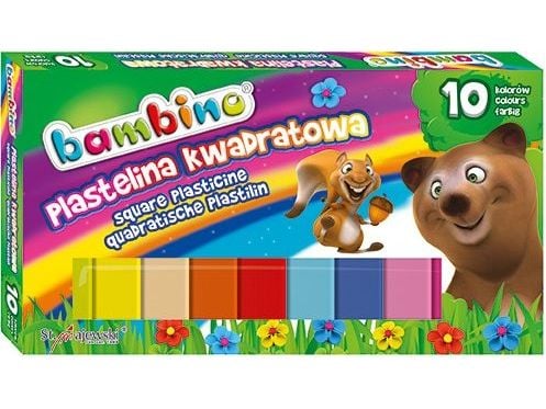 Bambino plastelina i firkantede klosser, 10 farger