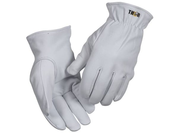 Geiteskinnshanske THOR Driver 10 hvit - (6 stk.)