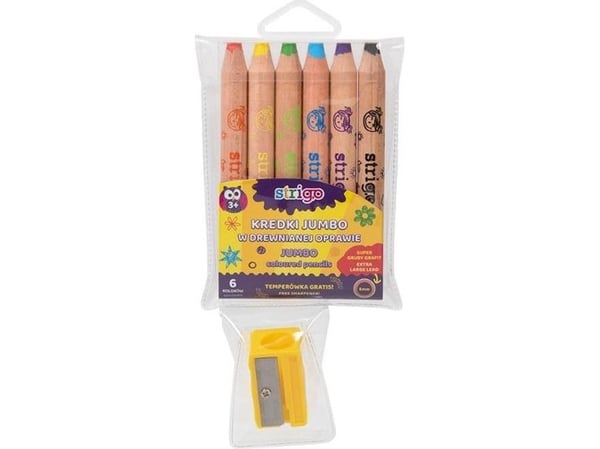 Strigo Fargeblyanter i treholder Jumbo 6 farger STRIGO