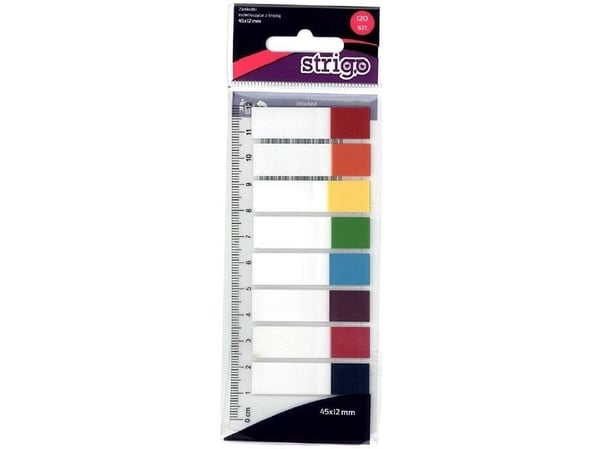 Strigo indexflikar med linjal 45x12 mm STRIGO