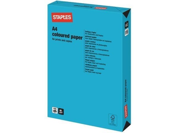 Staples Intensive Colors A4 kopipapir 80g blått 500 ark