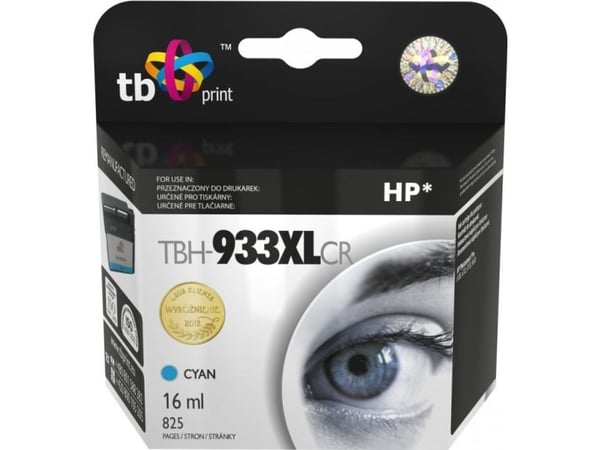TB Print TBH-933XLCR, Blå, Pigmentbasert blekk, 16 ml, 1 stykker, 825 sider