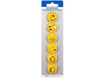 Starpak magneter med emojier, 30 mm, 6 stk Starpak magneter med emojier, 30 mm, 6 stk