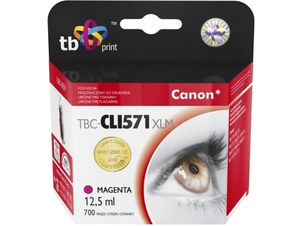 TB Print TBC-CLI571XLM, Purppura, Väriainepohjainen muste, 12,5 ml, 1 kpl