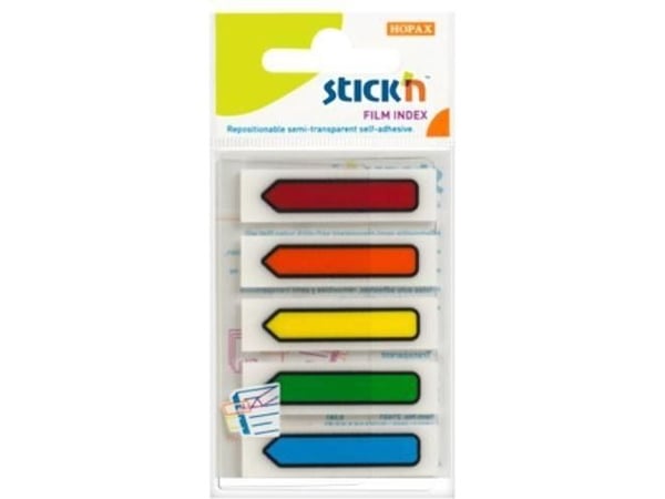 Indexflikar till Pilar PET 5 st 45x12 25 ark blandade neonfärger
