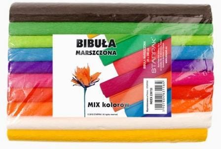 Starpak krøllet papir 25x200 cm MIX farger 10 stk. (133235)