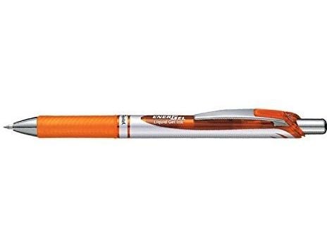 Pentel EnerGel Xm, Uttrekkbar gelépenn, Oransje, Sølv, Oransje, Plast, Gummi, Rund, 0,35 mm