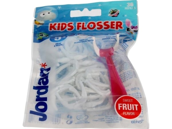 Jordan Kids Flosser tanntråd for barn 5+ 1 pakke-36 stk