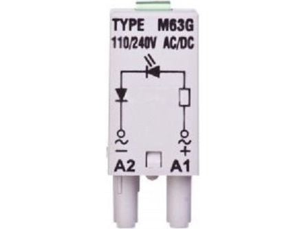 Relpol-merkkivalomoduuli L-diodi: LED vihreä 110-230 V AC/DC M63G harmaa (854854)