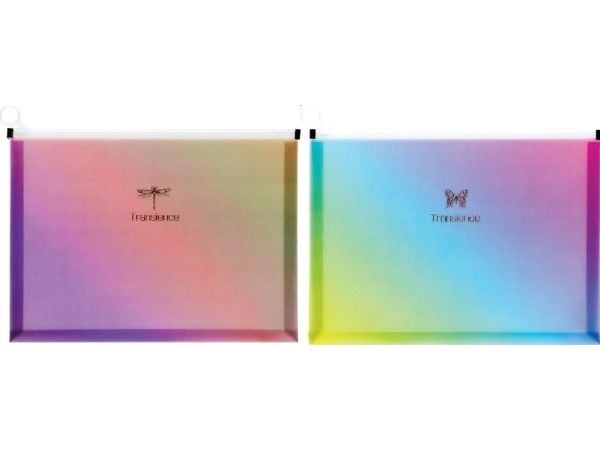 Panta Plast A4 konvolutt med glidelås glitter rainbow mix 88305