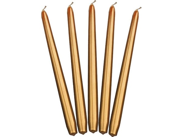 Party Deco konformade metallstearinljus guld 29 cm - 10 st universell
