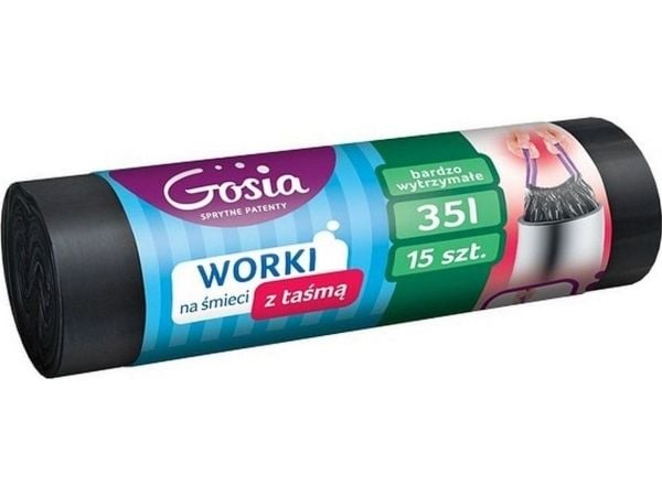 Politan Gosia søppelsekker med bånd 35 l, 441 svarte