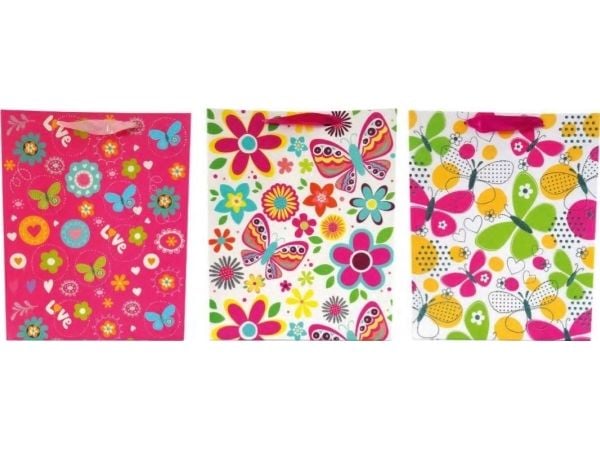 JU-PITER gavepose blomster og sommerfugler 1327A 31x42x12cm p12