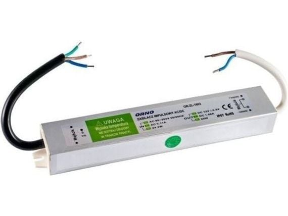 Orno Virtalähde LED-valaistukseen 90-265V AC/12V DC 20W IP67 (OR-ZL-1603)