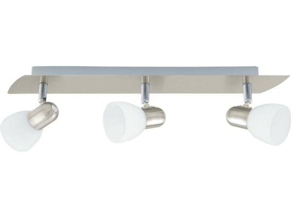 EGLO ENA spotlight i børstet stål med satinhvit glassdiffusor, 3L