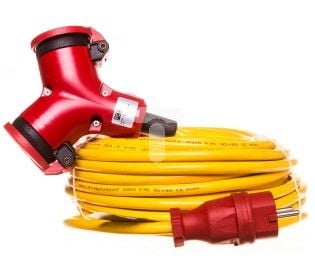PCE Coiled extension cord 20m N07V3V3-F 3x1.5 2xGS (9AX5Z09123)