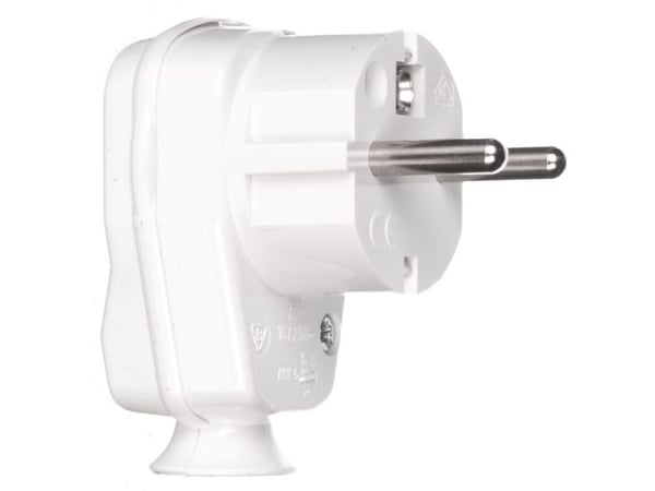 PCE Kulmapistoke 10/16A 2P+Z IP20 Uni-Schuko valkoinen (9002214)