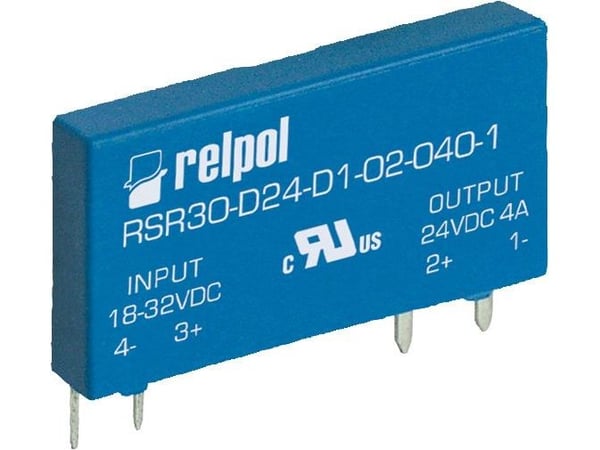 Relpol Solid State Relay 1P tulostettava 4A DC 7-20V DC RSR30-D12-D1-02-040-1 (2611996)