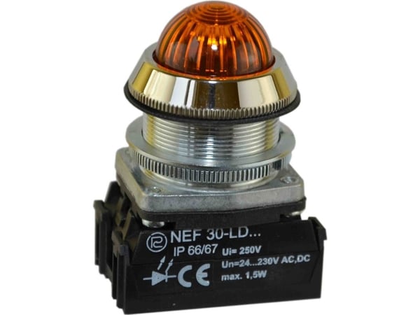 Promet signallampa 30 mm gul 24 - 230V AC/DC (W0-LDU1-NEF30LDS G)