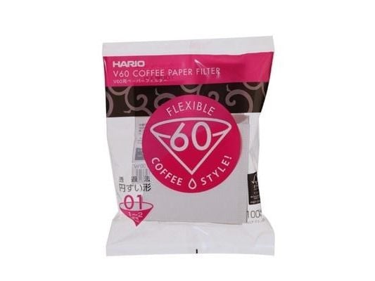 Hario V60, Kjegle, Éngangskaffefilter, Papir, Hvit, 100 stykker