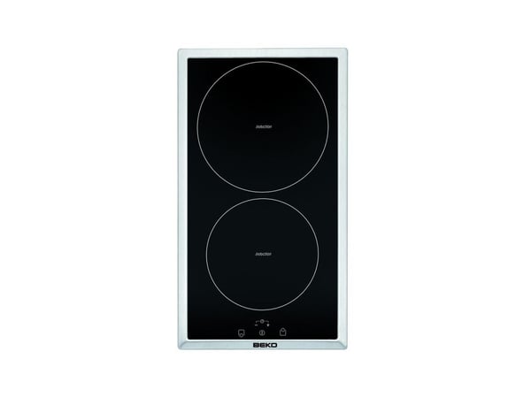 Beko HDMI 32400 DTX - Induksjonskomfyrtopp - 2 plater - bredde: 28.8 cm - dybde: 51 cm - med pynt av rustfritt stål - svart