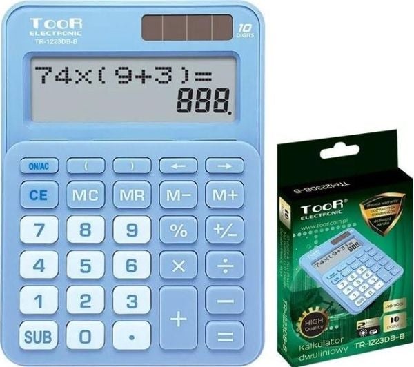 Toor Electronic miniräknare två-rad 10-siffrig TR-1223DB-B