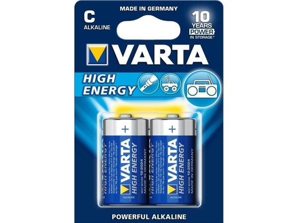 Varta Energy, Engangsbatteri, C, Alkalinsk, 1,5 V, 2 stykker