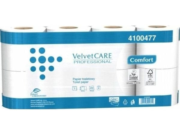 Velvet toalettpapper Comfort 2-lagers 27,5 m, 8 st