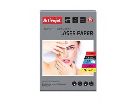 Activejet AP4-160G100L, Gloss, 160 g/m², Laser, A4, 21x29.7 cm, Hvit