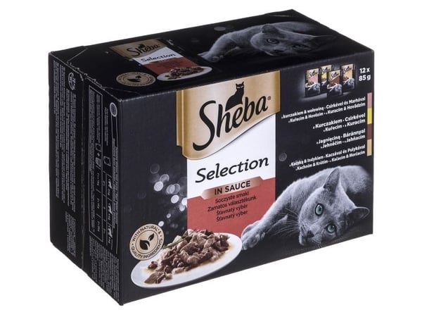 Sheba 3065890095939, Vuxen, Nötkött, Kyckling, Anka, Lamm, Kalkon, 85 g