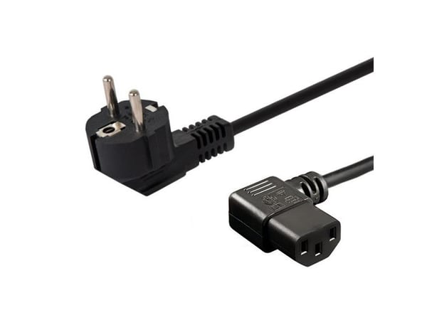 SAVIO CL-115 - Strömkabel - 2-polig (hane) vinklad till ström IEC 60320 C13 vinklad - 250 V - 10 A - 1,2 m - svart