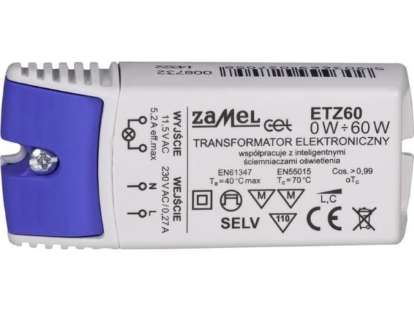 Zamel Elektroninen muuntaja 230/11.5V 0-60W ETZ60 (LDX10000042)