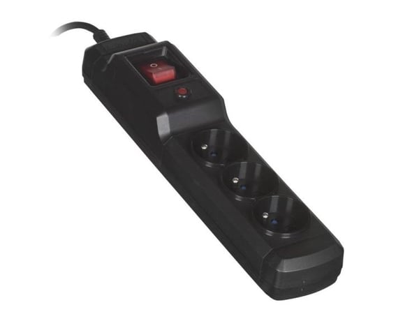 Activejet COMBO-IEC-3G/1.5M, 1.5 m, 3 pistorasiaa (pistorasioita), sisäkäyttöön, tyyppi E (FR), muovi, musta
