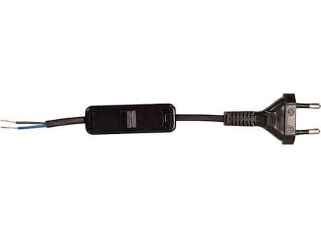 Zamel liitäntäjohto kytkimellä SP/W-190cm musta SP/W-190/2X0.5/-CZN (YNS10000499)
