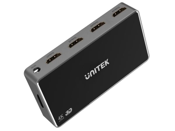 Unitek - Video/lyd splitter/bryter - 1 in, 4 out, 4K - 4 x HDMI - stasjonær