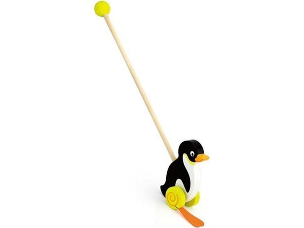Viga Viga Toys Puinen pingviinin työntäjä
